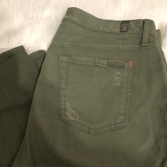 7 For All Mankind Denim - 7 for all mankind ladies olive jeans, like new